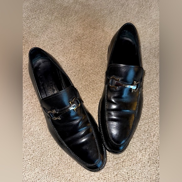 Men’s Black Salvatore Ferragamo Moccasin With Gancini Ornament Shoe - Picture 5 of 5